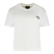 A.P.C. Bomull Crew-Neck T-shirt, Boxy Fit White, Dam