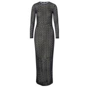 BARROW Mesh Logo Maxi Klänning Black, Dam