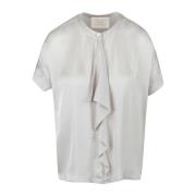 Alessia Santi Satinblus med Volanger White, Dam