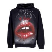 VISION OF SUPER Svart Rock Mouth Print Hoodie Black, Herr