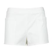 Max Mara Bomull Elastan Shorts White, Dam