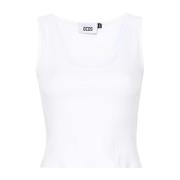 GCDS Bling Logo Tank Top White, Dam