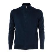 CASHMERE COMPANY Lätt Zip-Up Herrtröja Blue, Herr