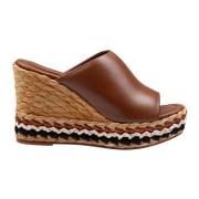 Paloma Barceló Raffia Kil Lädersandal Brown, Dam