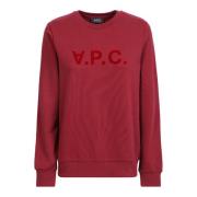 A.P.C. Trendig Bordeaux Sweatshirt för Kvinnor Red, Dam