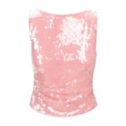 STAUD Paljett Eton Top Pink, Dam