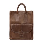 RE:DESIGNED Urban Läder Shopper Väska Woodsmoke Brown, Dam