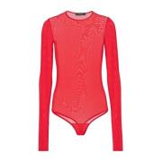 WARDROBE.NYC Genomskinlig Bodysuit Red, Dam