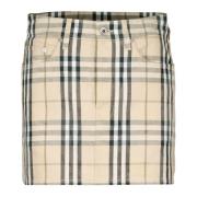 Burberry Vintage Check Mini Kjol Beige, Dam