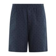 Givenchy Monogram Logo Blå Shorts Blue, Herr