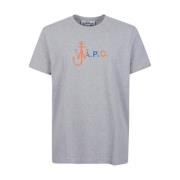 A.P.C. Logo Bomull T-shirt Grå Gray, Herr