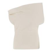 ARMARIUM Ivory Cotton Bouclé Wing Sleeve Top White, Dam