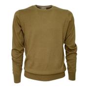 CASHMERE COMPANY Beige Crew Neck Sweater 1535 Yellow, Herr