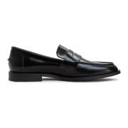 Cesare Gaspari Läderblockklack loafers - Patent svart Black, Dam