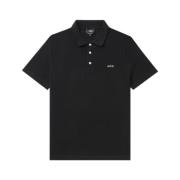 A.P.C. Svart Pikétröja Broderad Logga Black, Herr