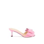 MACH & MACH Siden satin mules med dubbel rosett Pink, Dam