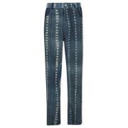 WALES BONNER Straight Jeans Blue, Herr