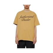 JUST DON Beige T-shirt med svart broderi Yellow, Herr