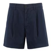 DEPARTMENT FIVE Bomulls Bermuda Shorts med Fickor Blue, Herr