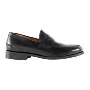 CORSINELABEDOLI Almond Toe Leather Loafers Black, Herr