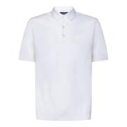 Herno Vit Polo T-shirt Bomull Regular Fit White, Herr