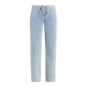 ROTATE Birger Christensen Straight Jeans Blue, Dam