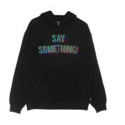 IUTER Svart Say Something Hoodie Långärmad Black, Herr