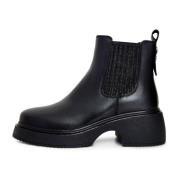 Cesare Gaspari Plattform Ankelboots Läder Elegant Stil Black, Dam