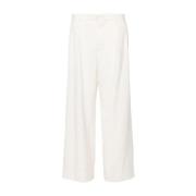 WARDROBE.NYC Off White Low Rise Byxor White, Dam