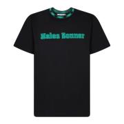 WALES BONNER Svart T-shirt med Teal Logo Black, Herr