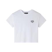 A.P.C. Marinblå Ekologisk Bomull T-shirt White, Dam