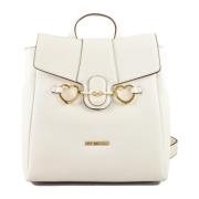 Love Moschino Stilig PU-ryggsäck White, Dam