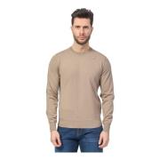 K-Way Beige Crewneck Sweater Beige, Herr