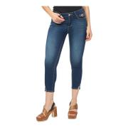 Fracomina Blå Cropped Push-Up Jeans Blue, Dam