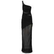 GAUGE81 Elegant Satin Slip Klänning Black, Dam