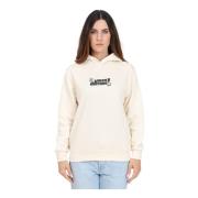 BARROW Beige Hoodie med Logo Print Beige, Dam