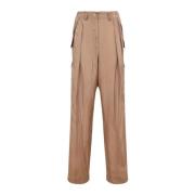 Dries Van Noten Randiga Avslappnade Byxor Brown, Dam