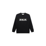 BALR. Logo Print Crew Neck Sweatshirt Black, Herr