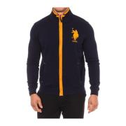 U.S. Polo Assn. Hoodie med dragkedja och broderad logotyp Blue, Herr