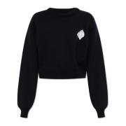 ROTATE Birger Christensen Sweatshirt med blommigt applikationsmotiv Bl...