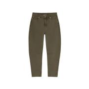 HALFBOY Mörk Oliv Bananben Jeans Green, Dam