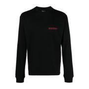 GR10K Svart herr crew-neck tröja med kontrasterande tryck Black, Herr