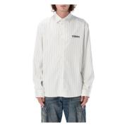 MISBHV Klassisk Pinstripad Skjorta Off White Beige, Herr