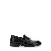 Acne Studios Svarta Loafers i Lackläder med Logotyp Black, Dam