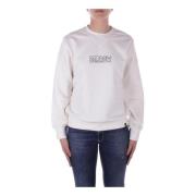 BARROW Beige Logo Sweater Unisex Bomull Beige, Dam