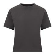 ARMARIUM Slim Fit Crew Neck T-Shirt med Logo Label Black, Dam