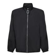 JW Anderson Svart Nylon Dragkedja Jacka Black, Herr