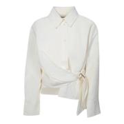 JW Anderson Wrap silhuett skjorta, djärv drapering White, Dam