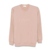 Saint Laurent Logo Bomullströja Kvinnor Pink, Dam