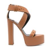 Elisabetta Franchi Brandy Klack Sandaler Brown, Dam